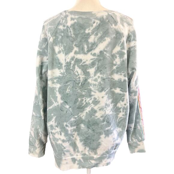 Rip Curl Twin Fin Sweatshirt Size Medium Light Blue White Tie-Dye Crew Neck Top - Picture 3 of 10